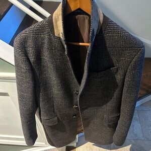 Mango Black and Tan Pea Coat